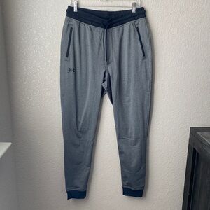 Under Armour Men's Loose Fit Sport Style Tricot Jogger Pants, Gray, Size L